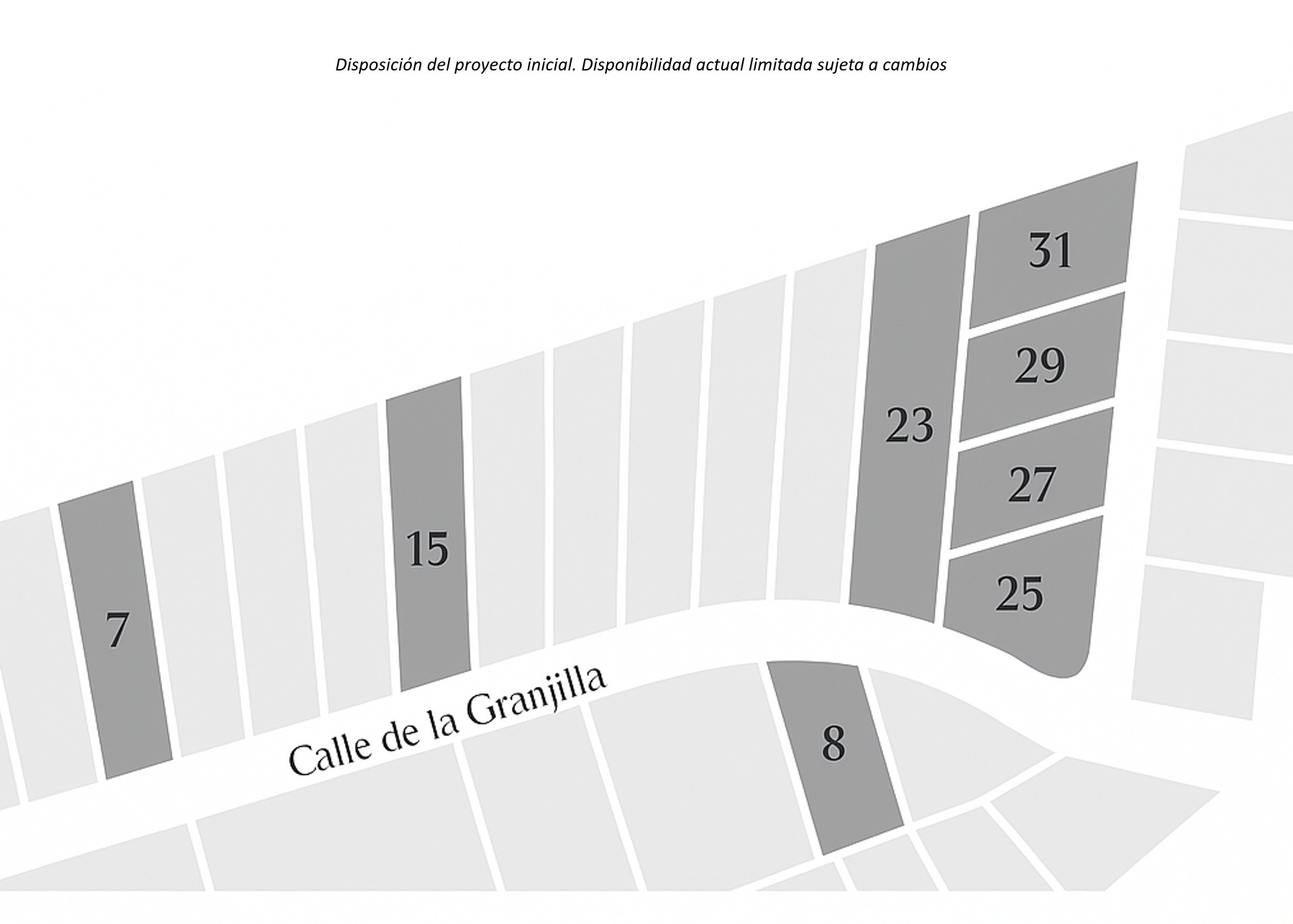 Plano de parcelas disponibles